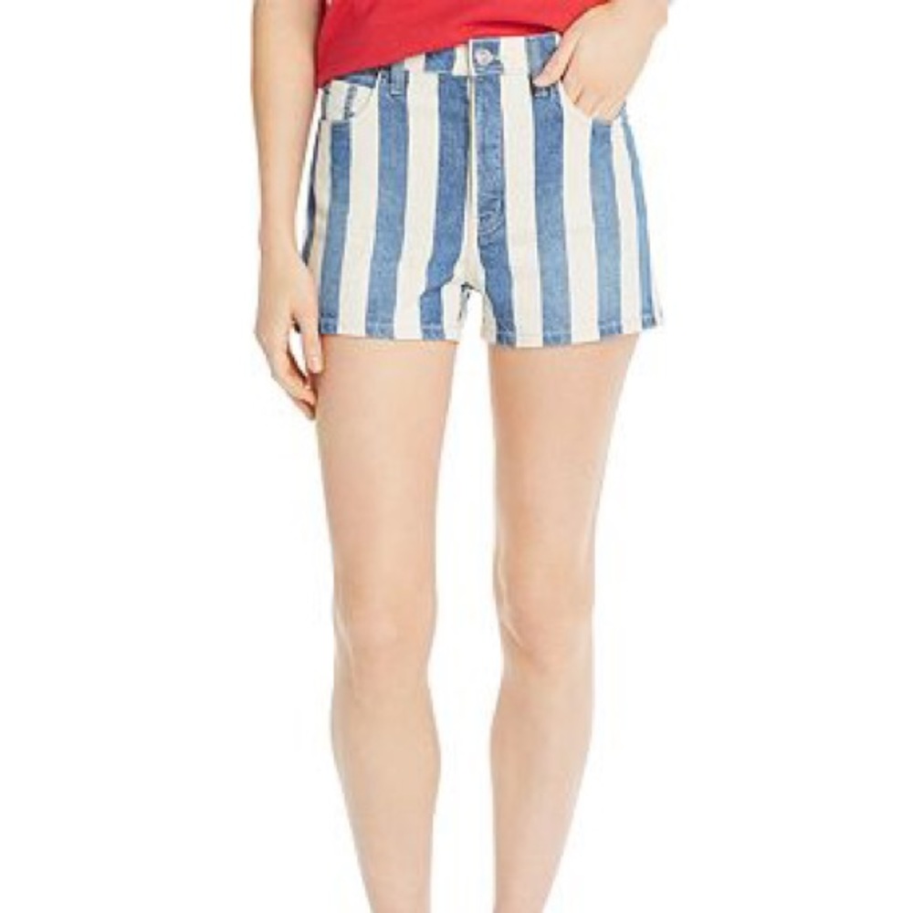 Current‎ Elliot West Side striped denim shorts New